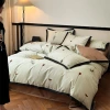 French light luxury style Tencel cotton four-piece set, ice silk cool bed sheet and duvet cover, spring and summer nude sleep skin-friendly bedding details Picture